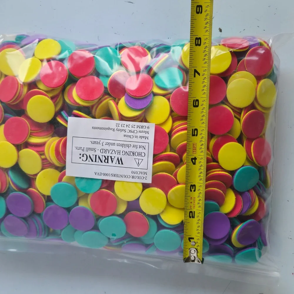 1000 EVA 2-Color Counters MAC050 Foam Math Manipulatives Educational Tokens Bulk